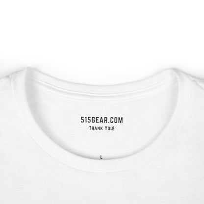 White t-shirt with '515GEAR.COM THANK YOU!' text on a white background