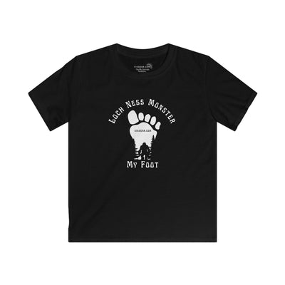 Kid’s T-Shirt “Loch Ness Monster My Foot” | by 515Gear.com | Bigfoot cruising through the forest! 