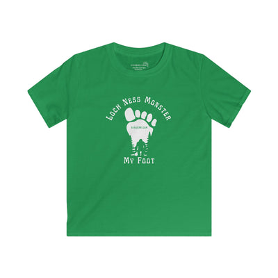 Kid’s T-Shirt “Loch Ness Monster My Foot” | by 515Gear.com | Bigfoot cruising through the forest! 