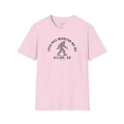 Unisex Bigfoot T-shirt with 'Loch Ness Monster My Ass’ text Ellijay GA funny cryptid graphic by 515 Gear