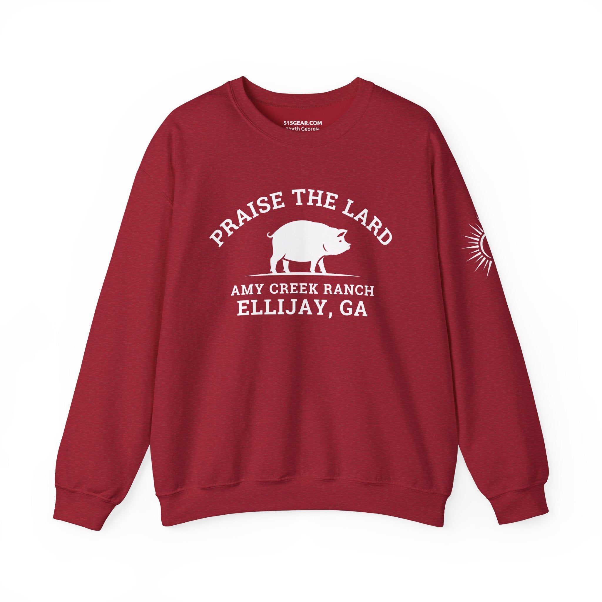 Ellijay, Praise the Lard, Amy Creek Ranch - Heavy Blend™ Crewneck Sweatshirt