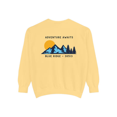 Adult Sweatshirt, Adventure Awaits Graphic, by 515Gear.com | Blue Ridge, GA | 30513