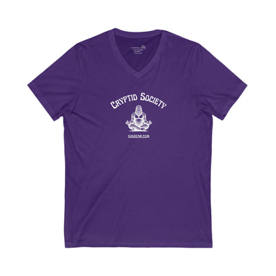 Women’s V-Neck T-shirt, Cryptid Society | by 515Gear.com | Sasquatch tranquility! 