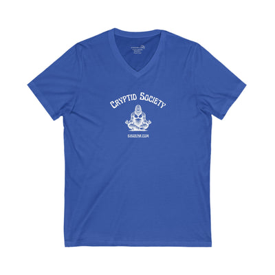 Women’s V-Neck T-shirt, Cryptid Society | by 515Gear.com | Sasquatch tranquility! 
