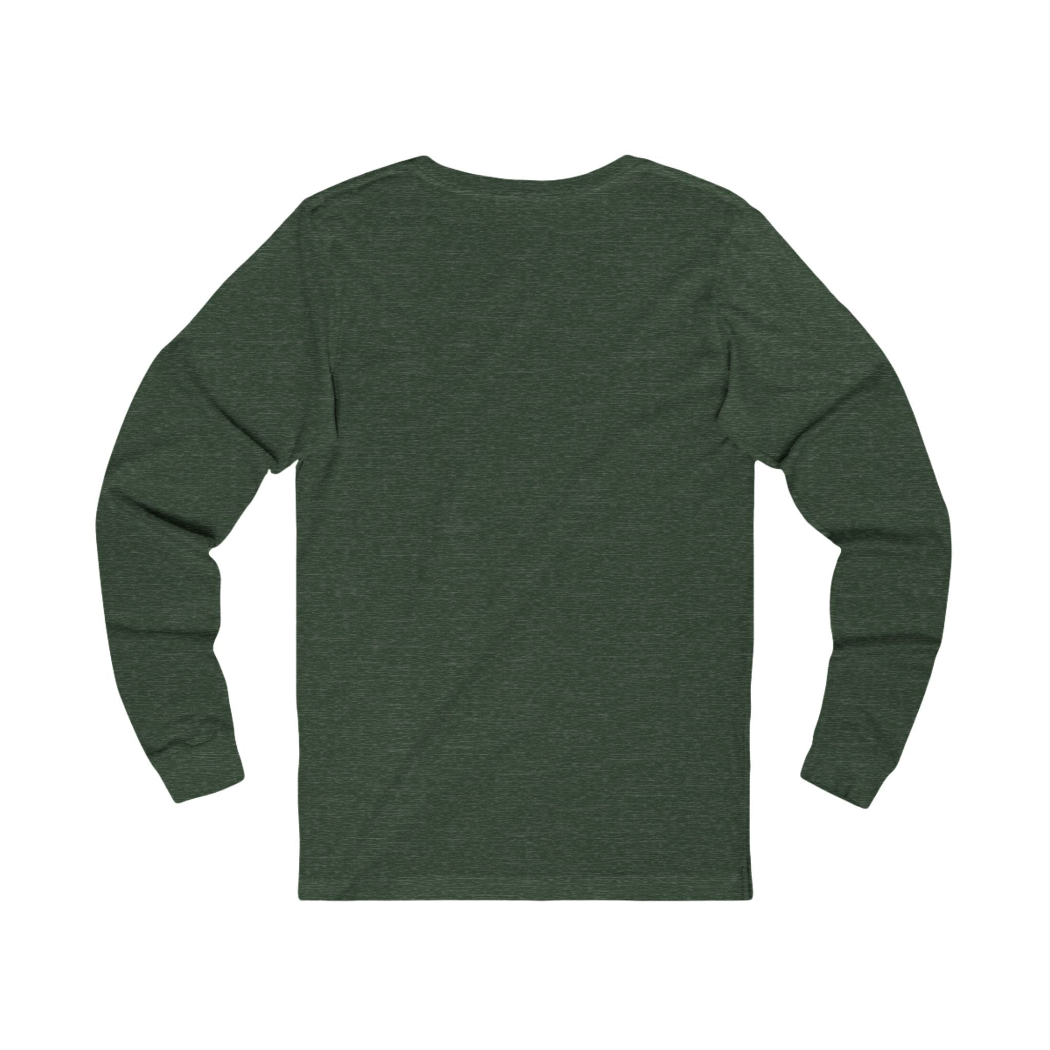 Green long-sleeve shirt on a white background