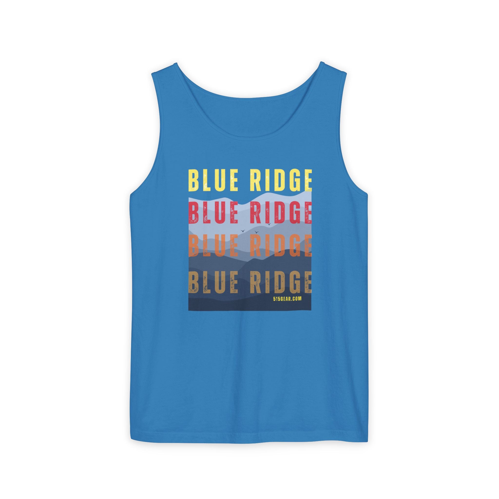unisex tank-top, mountains graphic, by 515 Gear | Blue Ridge, GA | cotton tank perfect for casual hikes and workouts