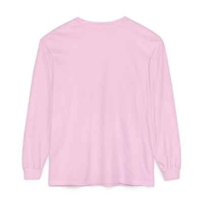 Pink long-sleeve shirt on a white background