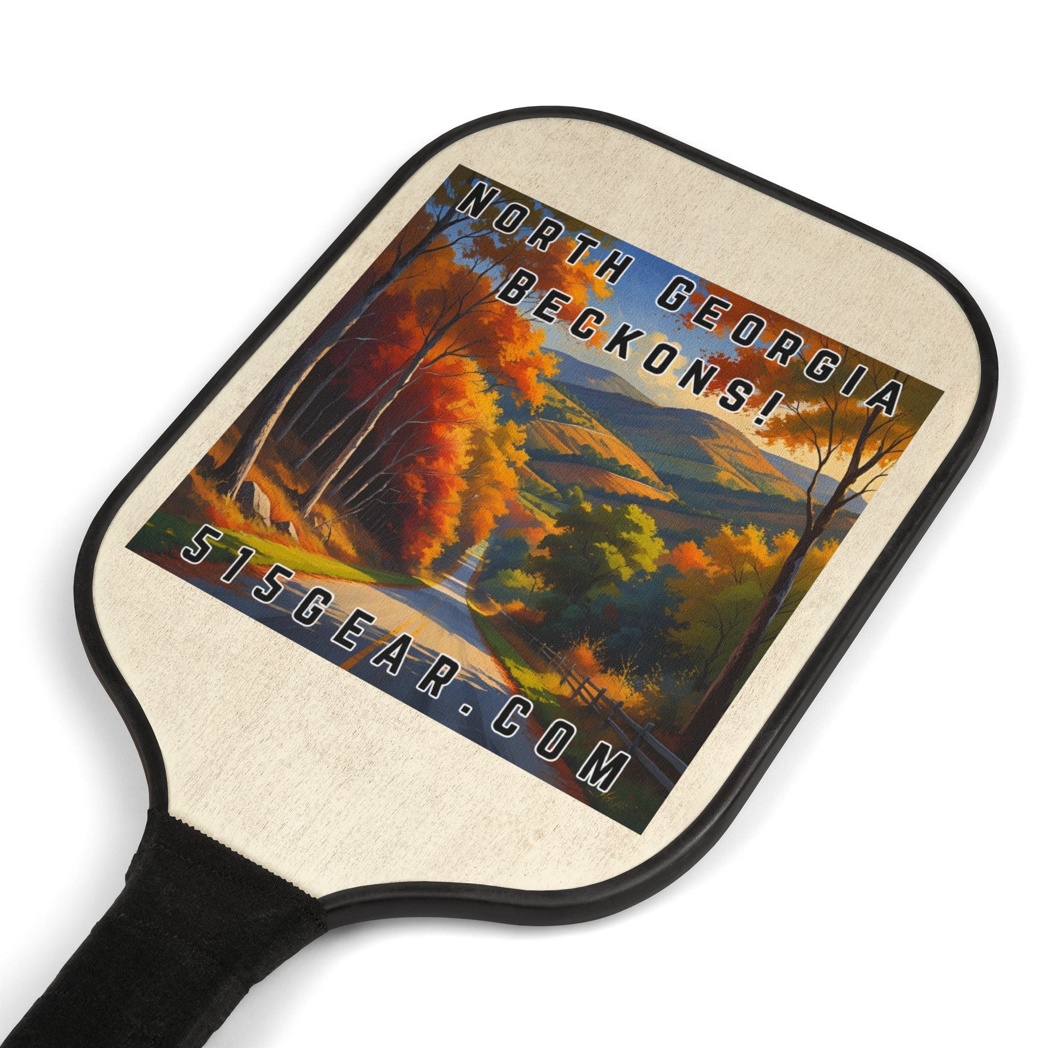 Pickleball Paddles Set — North Georgia Beckons Vintage Scenic Design (2 Paddles + 2 Balls)