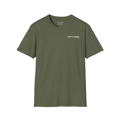 Green t-shirt with a cartoon Sparty peeing with text Always Spartan
