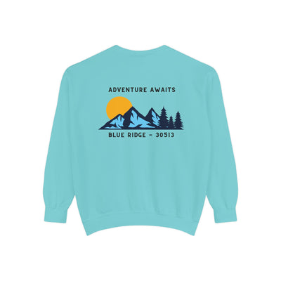 Adult Sweatshirt, Adventure Awaits Graphic, by 515Gear.com | Blue Ridge, GA | 30513