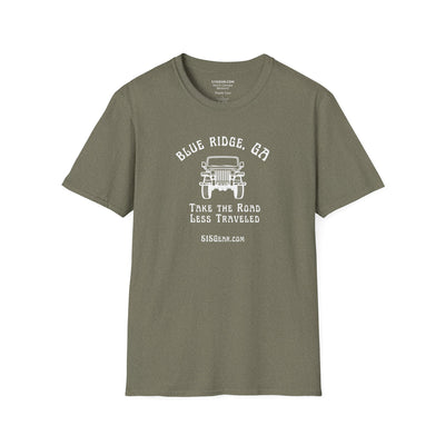 Unisex Adult T-shirt, cool Jeep Graphic, by 515Gear.com | Blairsville, GA | Take the Road Less Traveled
