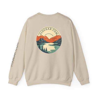 Crewneck sweatshirt, graphic on back featuring mountain range  | by 515gear.Com | 
