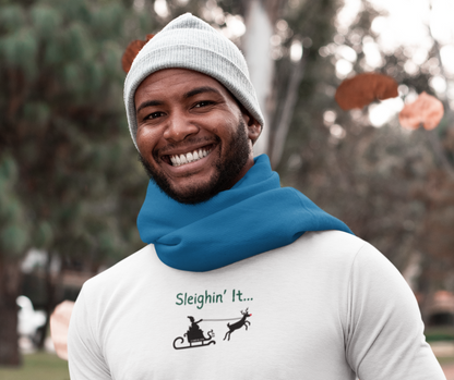 “Sleighin’ It” Santa & Rudolph Unisex Long Sleeve Tee