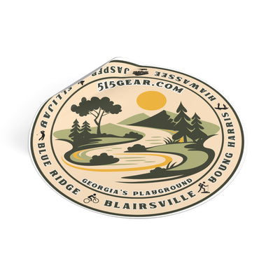 Scenic River 515Gear.com (Georgia's Playground) round sticker