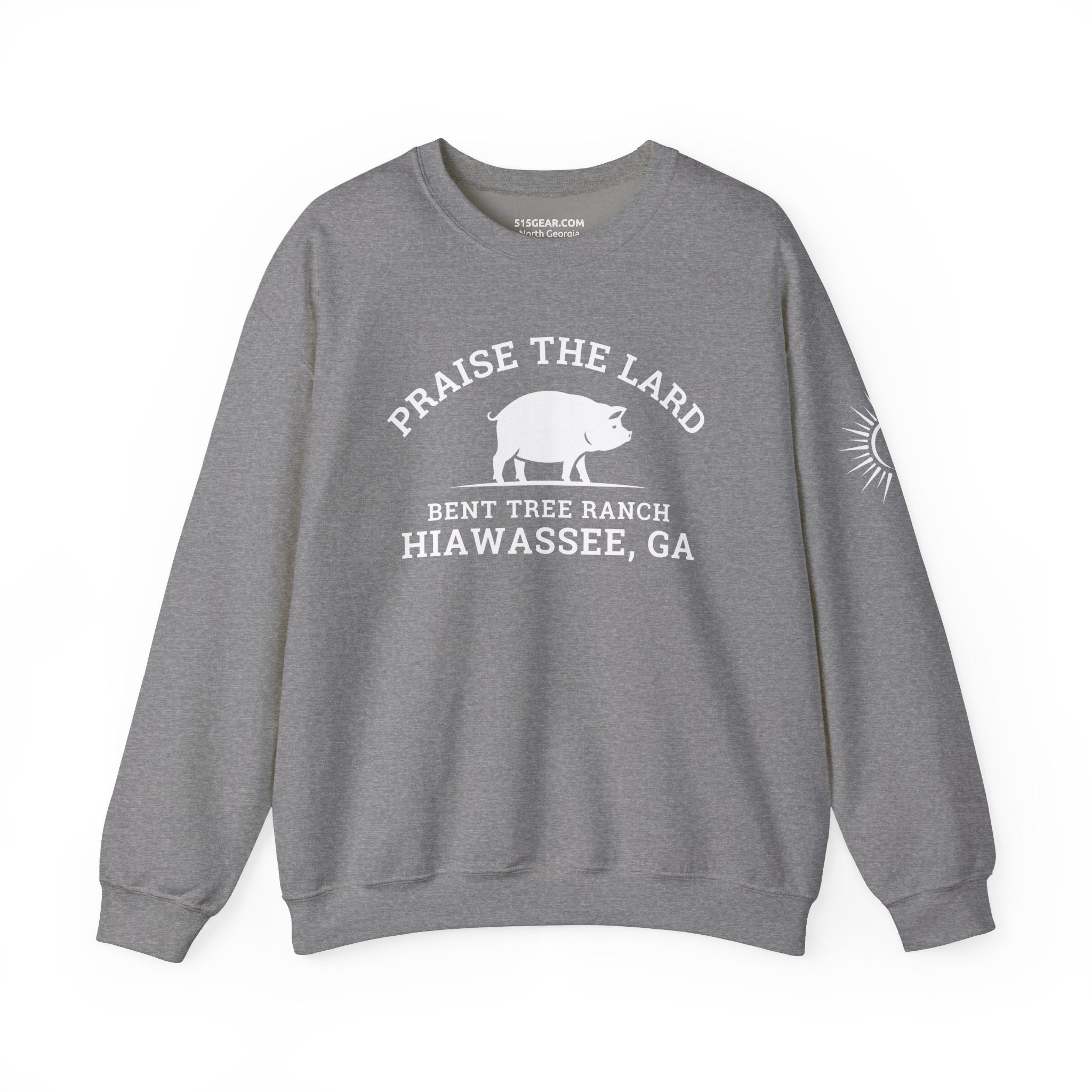 Hiawassee, Praise the Lard, Bent Tree Ranch - Heavy Blend™ Crewneck Sweatshirt