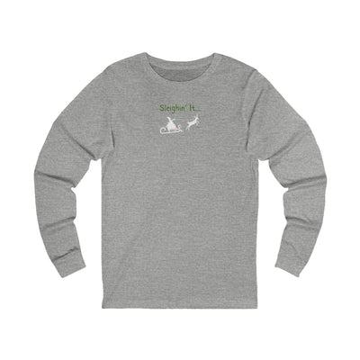 “Sleighin’ It” Santa & Rudolph Unisex Long Sleeve Tee