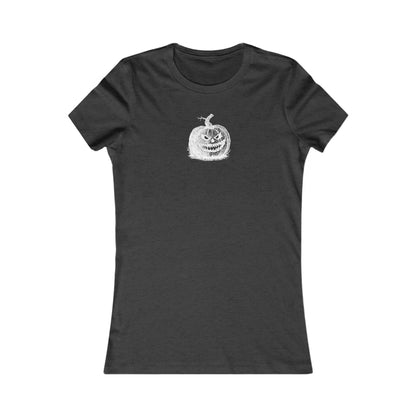 Grey Heather t-shirt with a white halloween jack-o-lantern pumpkin graphic by 515Gear.com