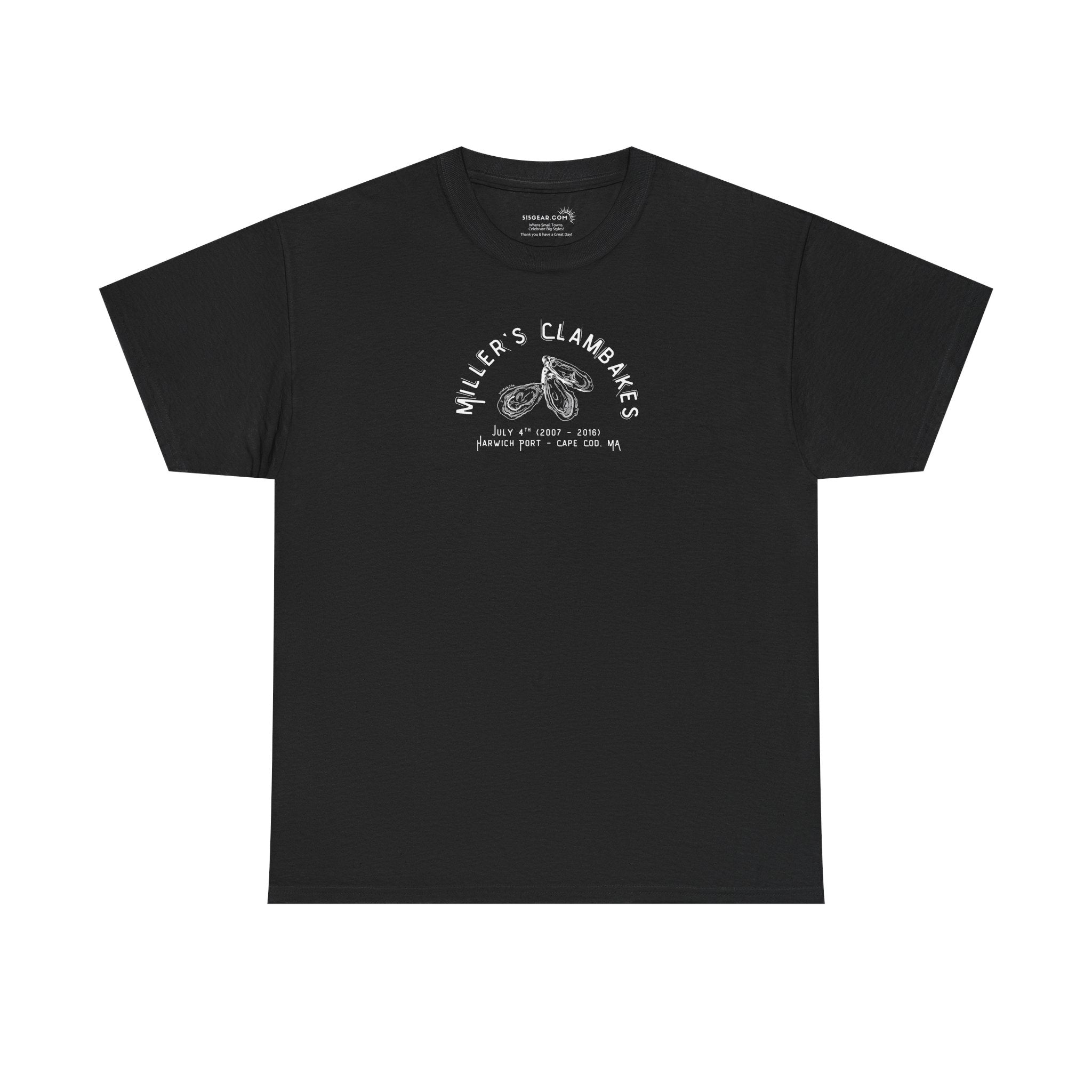 Oysters & Miller’s Clambakes - Harwich Port MA Unisex Heavy Cotton Tee