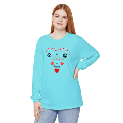 My Valentine Has Paws long Sleeve T-Shirt