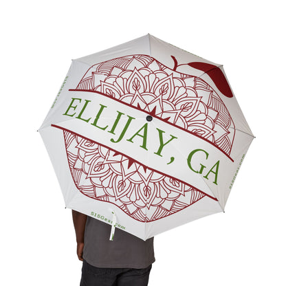 Umbrella with 'Ellijay, GA' text and decorative apple design by 515Gear.com