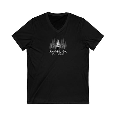 Women’s V-Neck T-shirt, Play Outside, by 515Gear.com | Jasper, GA | Forest themed 