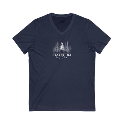 Women’s V-Neck T-shirt, Play Outside, by 515Gear.com | Jasper, GA | Forest themed 