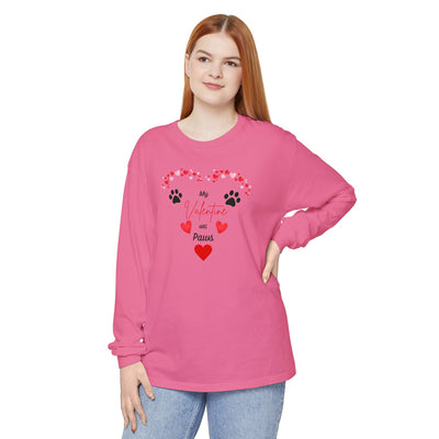My Valentine Has Paws long Sleeve T-Shirt