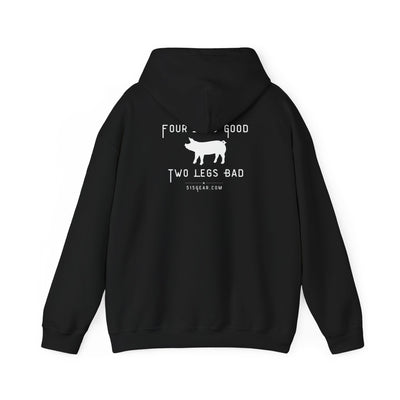 unisex adult hoodie, satirical reference for “Orwellian” lovers | 515Gear.com | anyone love Animal Farm?