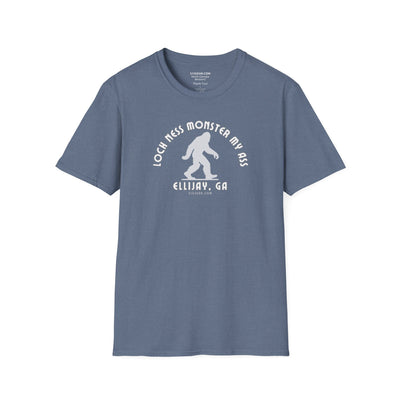 Unisex Bigfoot T-shirt with 'Loch Ness Monster My Ass’ text Ellijay GA funny cryptid graphic by 515 Gear