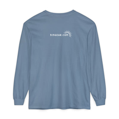 Long-sleeve t-shirt, 'Summit Society Hiawassee, GA Hike More, Stress Less' printed on the front.