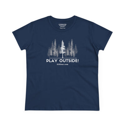 Women’s V-Neck T-shirt, Play Outside | by 515Gear.com | celebrate outdoors among the trees