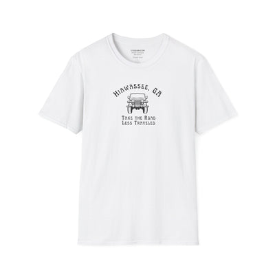 Unisex Adult T-shirt, cool Jeep Graphic, by 515Gear.com | Hiawassee, GA | Take the Road Less Traveled