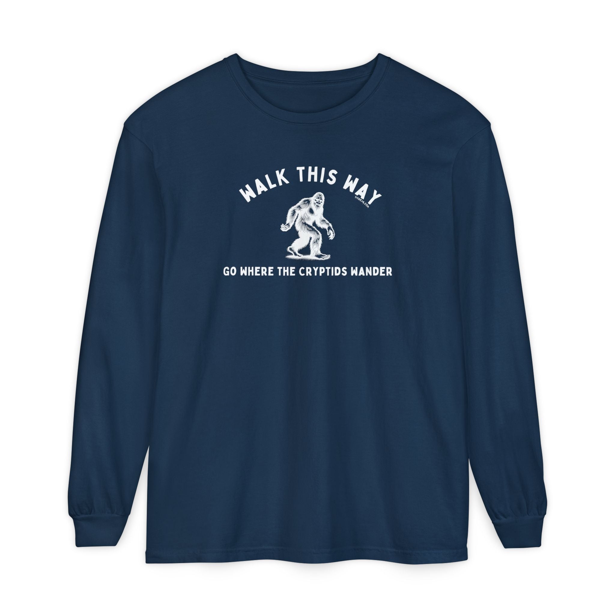 Walk This Way – Bigfoot Wanderer Long Sleeve Tee (Comfort Colors®)