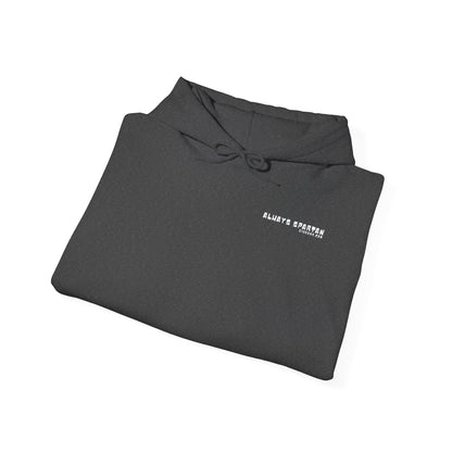 Folded dark gray hoodie with Always Spartan
