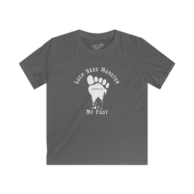 Kid’s T-Shirt “Loch Ness Monster My Foot” | by 515Gear.com | Bigfoot cruising through the forest! 