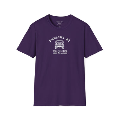 Unisex Adult T-shirt, cool Jeep Graphic, by 515Gear.com | Hiawassee, GA | Take the Road Less Traveled