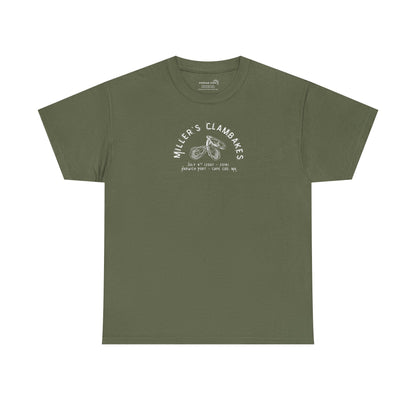 Oysters & Miller’s Clambakes - Harwich Port MA Unisex Heavy Cotton Tee