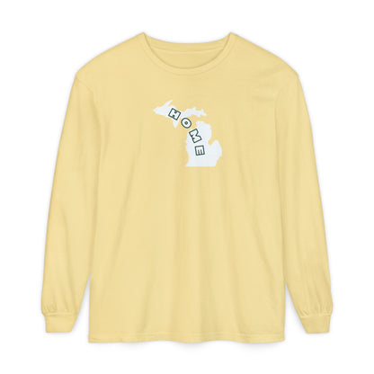Home in Michigan Long Sleeve Comfort Colors T-Shirt