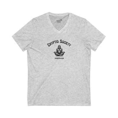 Women’s V-Neck T-shirt, Cryptid Society | by 515Gear.com | Sasquatch tranquility! 