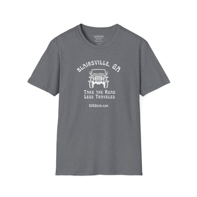 Unisex Adult T-shirt, cool Jeep Graphic, by 515Gear.com | Blairsville, GA | Take the Road Less Traveled