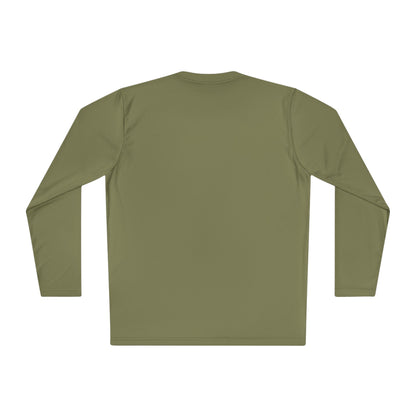 Green long-sleeve shirt on a white background