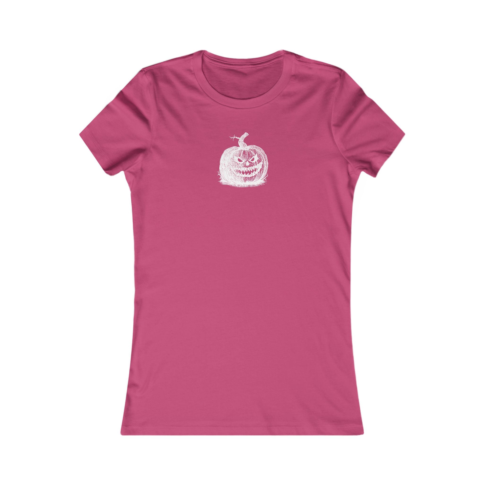 Berry women's t-shirt with a white halloween jack-o-lantern pumpkin graphic by 515Gear.com