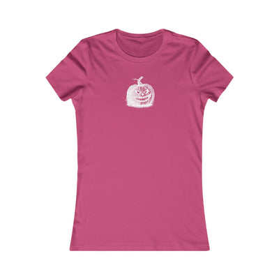 Berry women's t-shirt with a white halloween jack-o-lantern pumpkin graphic by 515Gear.com