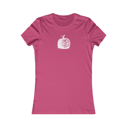 Berry women's t-shirt with a white halloween jack-o-lantern pumpkin graphic by 515Gear.com