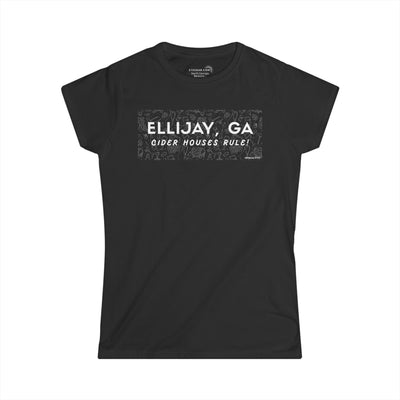 Woman's Ellijay, GA black t-shirt "Cider Houses Rule" by 515Gear.com | Mountain Orchard life