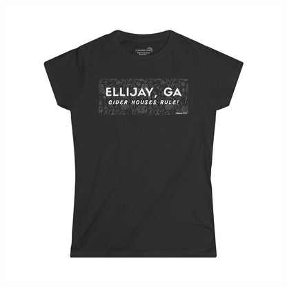 Woman's Ellijay, GA black t-shirt "Cider Houses Rule" by 515Gear.com | Mountain Orchard life