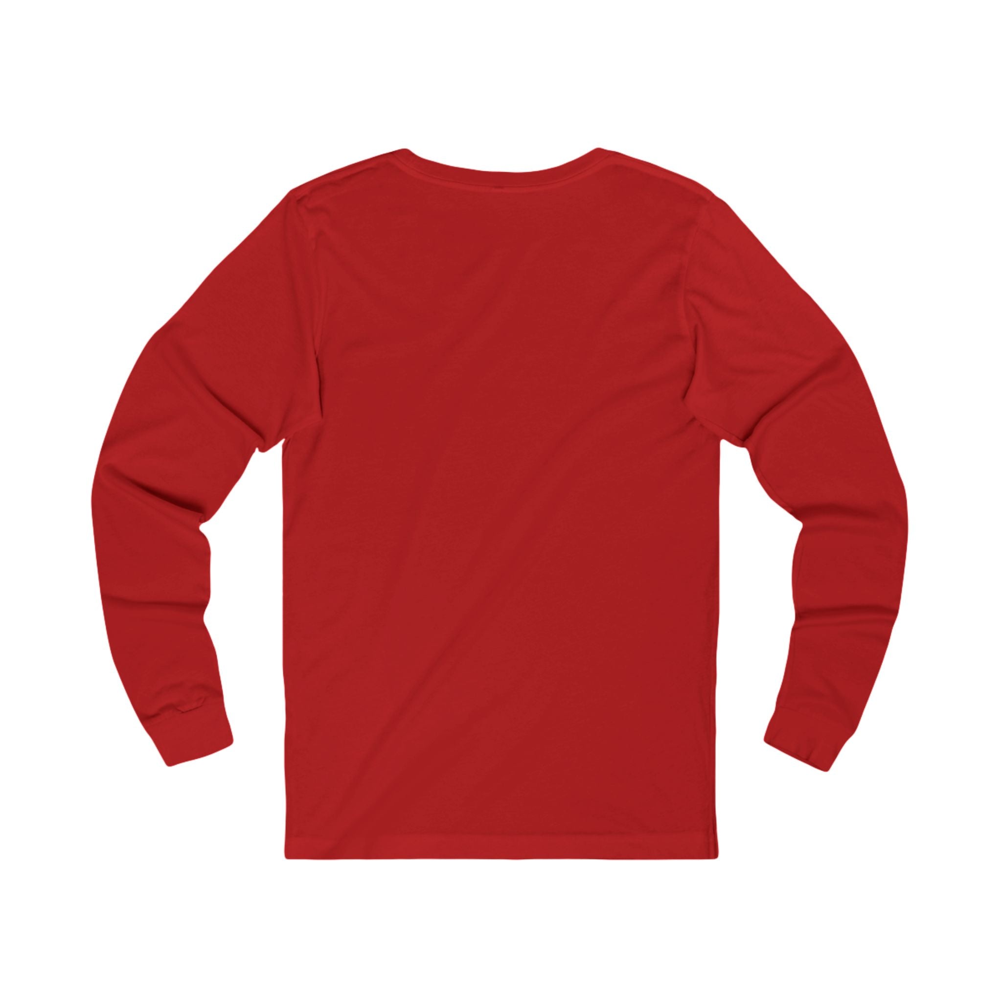 Red long-sleeve shirt on a white background