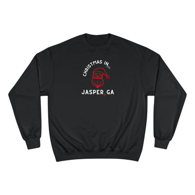 Black Champion Sweatshirt with Santa and text "Christmas in Blue Ridge, GA"