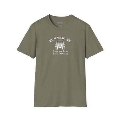 Unisex Adult T-shirt, cool Jeep Graphic, by 515Gear.com | Hiawassee, GA | Take the Road Less Traveled