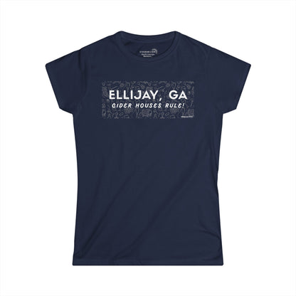 Woman's Ellijay, GA navy t-shirt "Cider Houses Rule" by 515Gear.com | Mountain Orchard life